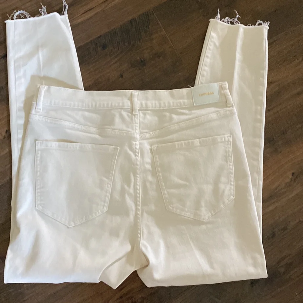 Express skinny high rise off white jeans size 12 - Picture 4 of 5